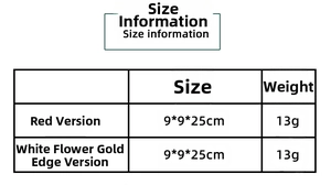 Size information table for 9x9x25cm artificial Christmas flowers and holiday decor items