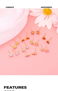 Exquisite assortment of sea-inspired gold earrings featuring colorful zircon and gemstones