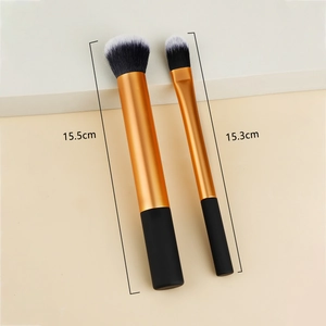 Detailed length measurements for synthetic fiber face and eye makeup brushes