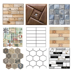 3D Wall Stickers Self Adhesive Foam Waterproof Oilproof Brick Wood Marble Texture DIY Retro Removable Home Decor Panels