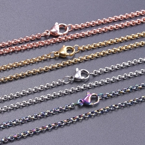 Détail de chaînes à perles de 2,5mm en acier inoxydable or, or rose, argent et coloré