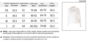 Tableau des tailles pour haut ajusté à manches longues avec mesures XS-L en cm