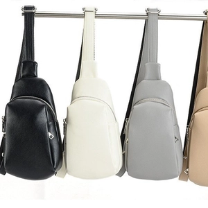Women Chest Crossbody Bag PU Leather Minimalist Outdoor Sports Street Style Adjustable Strap Shoulder Bag