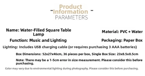 Technical specifications of the musical Christmas water lantern with dual power modes