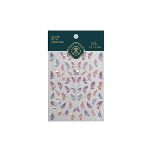 Golden laser butterfly nail stickers with holographic effect on M-470 display card