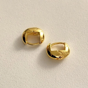 Oval Huggie Hoop Earrings 925 Sterling Silver Minimalist Geometric Accessories For Women Daily Wear