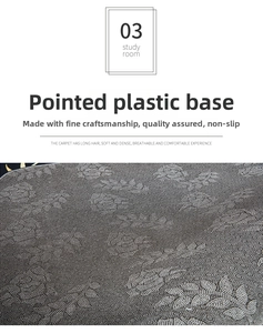 Detail of high-density non-slip bottom with plastic dots on breathable plush kitchen rug