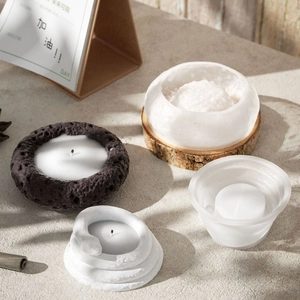 Minimalist silicone molds for DIY animal texture candle holders and stone plaster cups