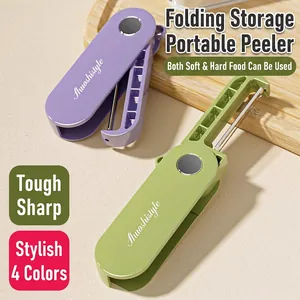 Foldable Fruit Peeler Stainless Steel Blade Portable Potato Paring Tool Compact Kitchen Gadget For Travel Camping