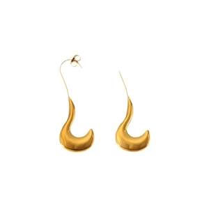 Orecchini minimalisti a forma di U a mezzaluna in acciaio inossidabile placcato oro 18k