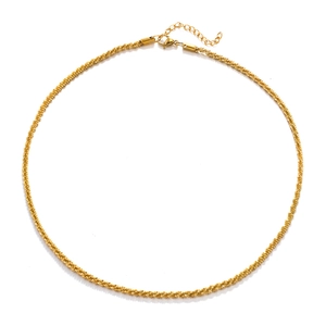 Golden shimmering stainless steel star necklace with textured chain and lobster clasp