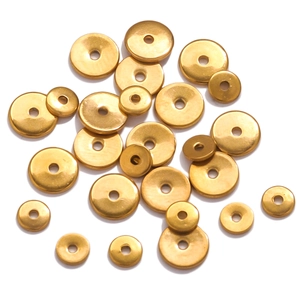 Stainless Steel Round Spacer Beads PVD 18K Gold Plated Loose Beads For DIY Jewelry Making Bracelet Necklace Accessories