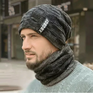 Winter Beanie Hat And Neck Warmer Knit Fleece Lined Thick Warm Windproof For Men Women Outdoor Sports Accessories