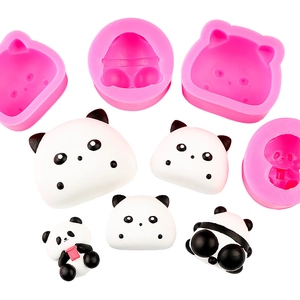 Cute panda silicone mold set for fondant cake decorating and DIY handmade crafts