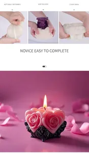 Vista macro dello stampo in silicone a rosa con trama chiara e facile rimozione del cero