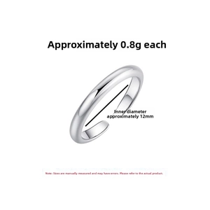 Detailed view of S925 sterling silver toe ring showing 12mm diameter and 0.8g weight