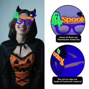 Halloween purple Spooky ghost glasses with fluorescent glowing effect for party decor