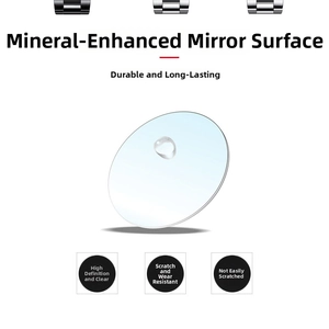 Detailed view of the high-hardness mineral crystal glass mirror for quartz wristwatches