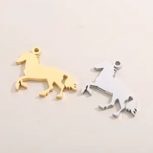 Pendentif Cheval Acier Inoxydable Charme Animal Pour DIY Fabrication De Bijoux Collier Bracelet Artisanat Poney
