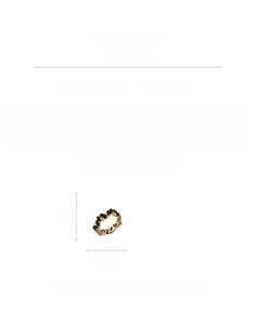 Detail view of irregular gold-plated copper ring with black cubic zirconia and 2.5g weight