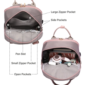 Vista detallada de los compartimentos internos organizados de la mochila para laptop
