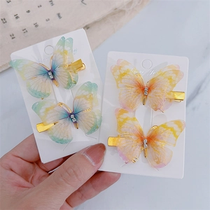 Süße Schmetterling Haarspangen für Mädchen, glänzende Strass Netz Design Haarschmuck.