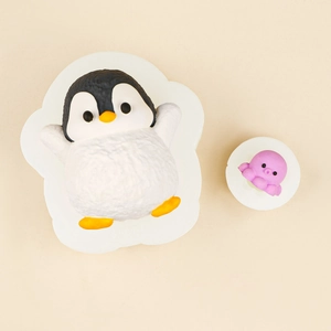 Ensemble de moules en silicone pingouin et poulpe pour bougies et savons DIY