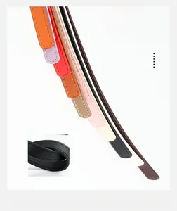 Detailed view showing premium PU leather belt texture with stitching and rounded tail design
