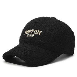 Black Sherpa baseball cap featuring Boston 1980 embroidery in a warm autumn style