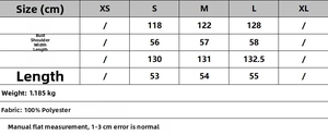 Detailed size chart for plaid coat including bust, shoulder, and length measurements in cm