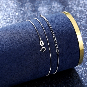 Detail of silver S925 sterling silver ball chain with lobster clasp and purity hallmark