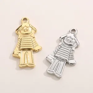 Pendentif Personnage Dessin Animé Garçon Fille Acier Inoxydable Punk Hip Hop Style DIY Bijoux Accessoires Poli