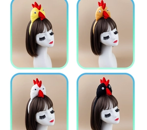 Détail de serre-têtes poussin en peluche en quatre couleurs pour fêtes et spectacles