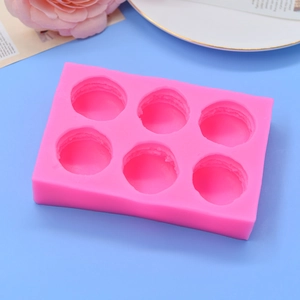Silikonform für 6 3D-Macarons in Pink für DIY-Seifen und Bastelton-Projekte