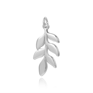 Elegant silver leaf-shaped copper pendant charm for DIY handmade jewelry and earrings
