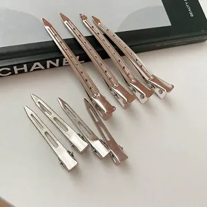 Ensemble de 5 pinces à cheveux géométriques en métal argenté au design minimaliste