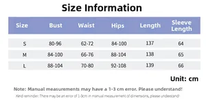 Detailed size chart for sexy cutout bodycon maxi dress showing S, M, L dimensions
