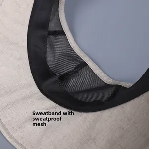 Détail du filet respirant et du bandeau anti-transpiration de la visière en ramie