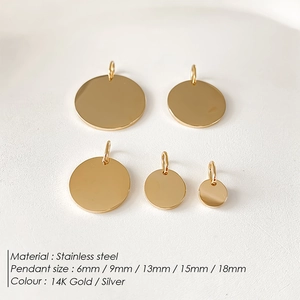 Set di ciondoli rotondi in acciaio inossidabile lucido da 6mm a 18mm