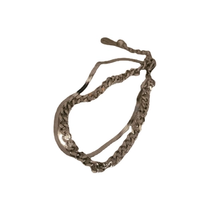 Double-layered silver stainless steel snake and Cuban chain bracelet for modern styling