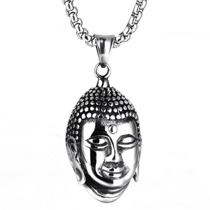 Vintage Titanium Steel Pendant Necklace For Men Women Buddha Head Snake Skull Compass Religious Punk Gothic Jewelry Accessory Gift