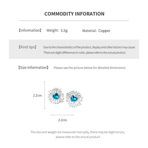 Detailed dimensions and weight specifications for heart flower stud earrings