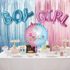 Boy Or Girl Gender Reveal Balloon Kit Foil Latex Printed Balloons For Baby Shower Celebration Party Decor
