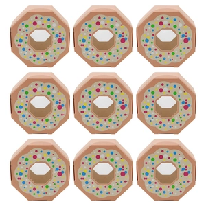 European style donut-themed octagonal gift boxes with clear window and 9-piece set
