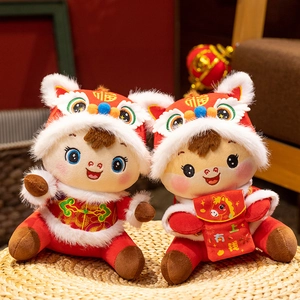 Adorable zodiac horse plush dolls in traditional Chinese Tang suits for New Year gifts
