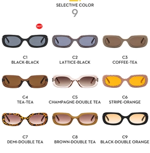 Collection of vintage oval sunglasses in nine colors including tortoiseshell and stripes