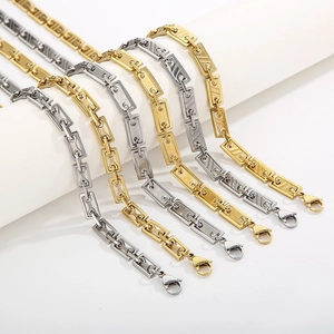 Stainless Steel Rectangular Link Chain Necklace Geometric Hollow Hip Hop Punk Streetwear Jewelry For Men Women