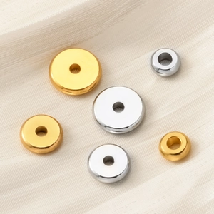Flat stainless steel abacus spacer beads in gold and silver for DIY jewelry making