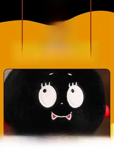 Close-up of halloween plush toy featuring high-quality electric embroidery craftsmanship