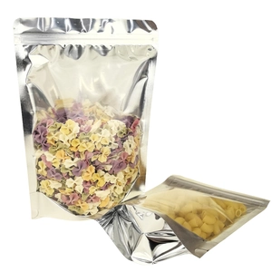 Sacchetti a fondo verticale in alluminio argento per alimenti e cereali